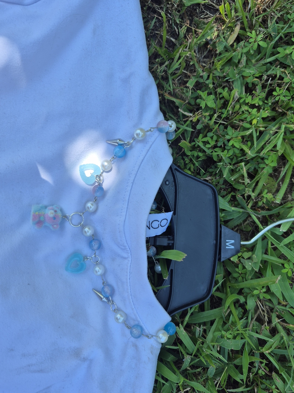 Candy Hearts &  Zombie Bear Charm Necklace